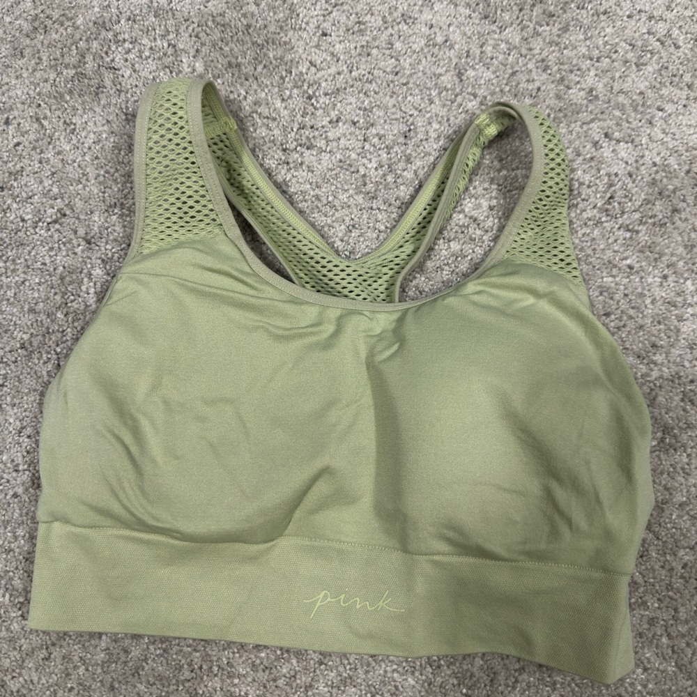 PINK Victoria's Secret Women's Green Sports Bra